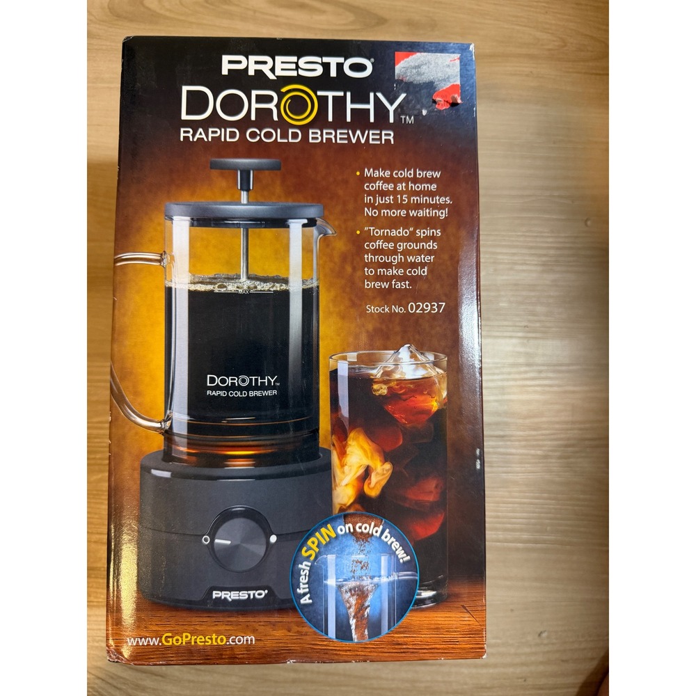 Presto Dorothy Rapid Cold Brewer Black 22oz NEW 02937 Electric Coffee Maker